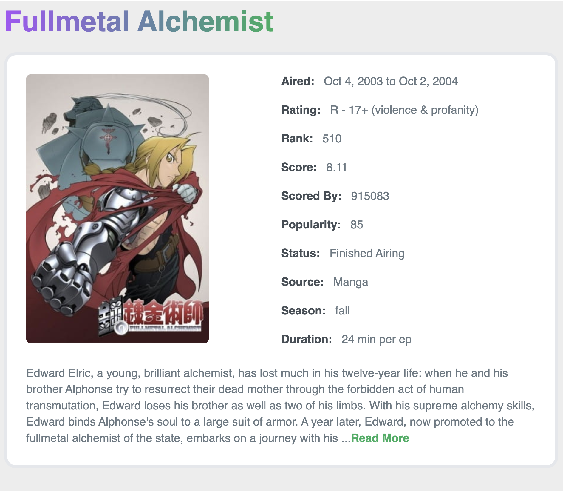 Anime API Directory Site