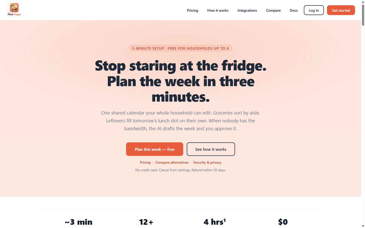 MealPreppi marketing homepage